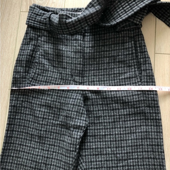 Aritzia Wilfred Front Tie Plaid Wool Cashmere Blend Pants in Charcoal Grey - Picture 5 of 13